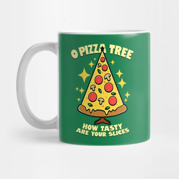 O Pizza Tree Funny Pizza Christmas Tree by BoggsNicolas